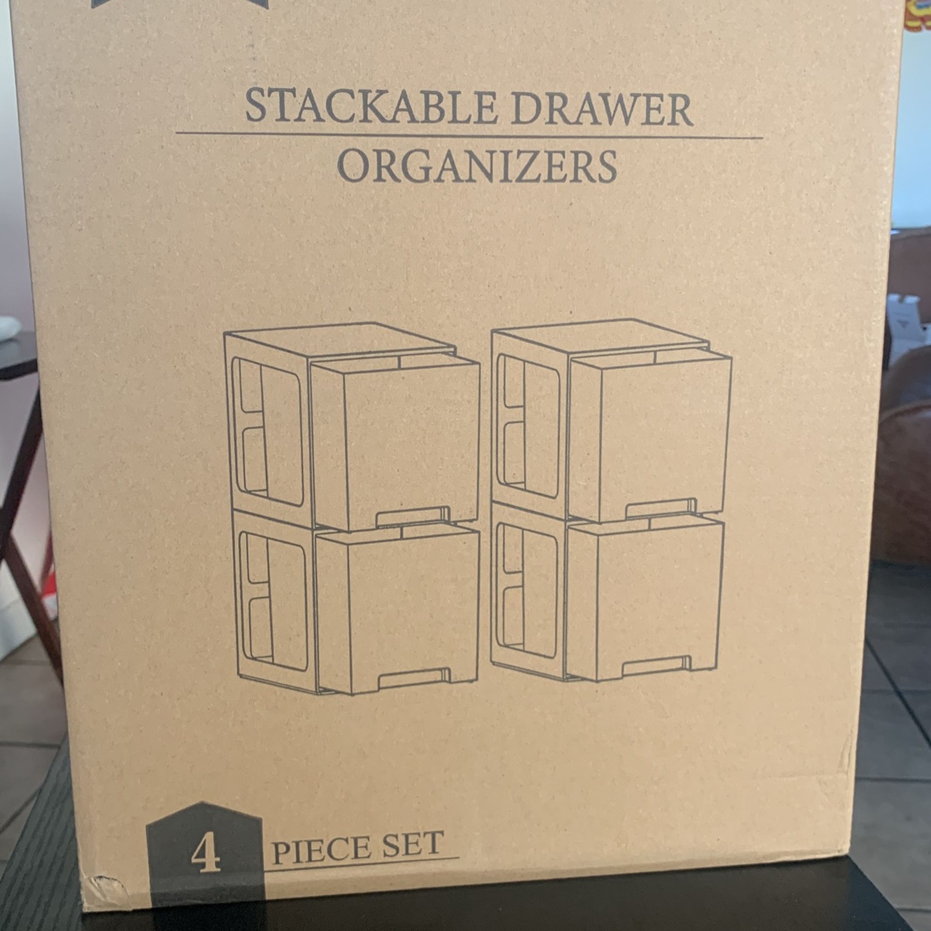Vtopmart 4 Pieces Set Stackable Drawer Organizers