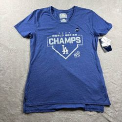 Majestic Los Angeles Dodgers 2020 World Series Women's S Blue T-Shirt NWT#8F
