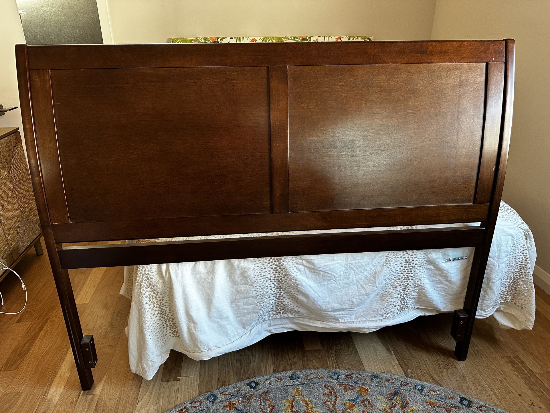 Queen Bed Mahogany Wood Headboard