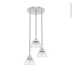 3 Light Brushed Nickel Waterfall Chandelier