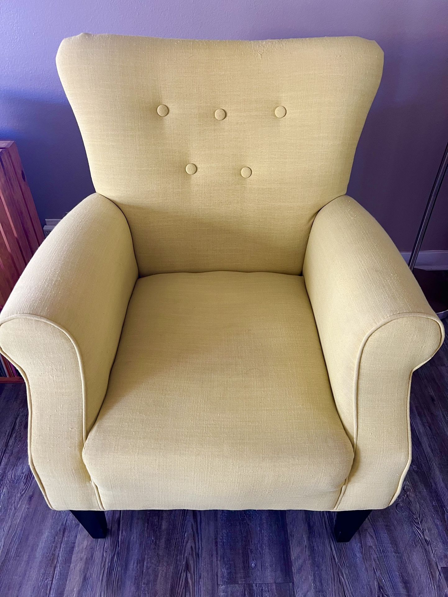 30.3" Wide Tufted Yellow Upholstered Armchair