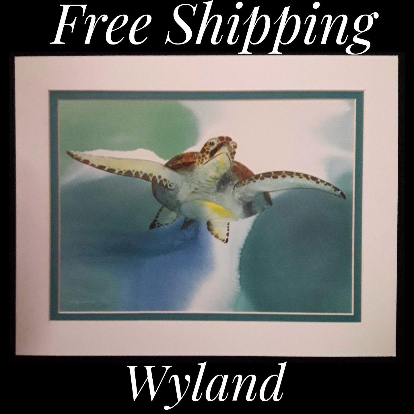 Wyland, 11" x 14" Fine Art Calender Print. Mounted on Acid Free Foam Core. Double Matted on Acid Free Matt Board