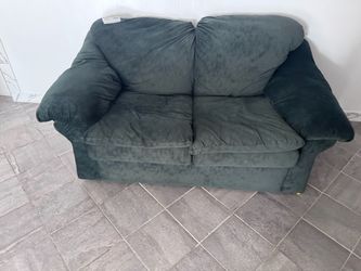 Dark Green Microfiber Loveseat