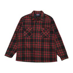 VINTAGE PENDLETON BUTTON UP SHIRT LARGE L MENS RED PLAID WOOL FLANNEL WESTERN