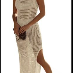 Crochet Cover Ups for Swimwear Women Hollow Out Swimsuit Coverup Backless Bikini Beach Dress