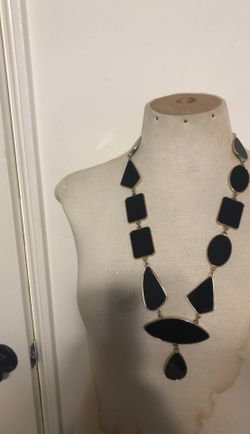 Gold black necklace