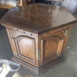 Solid Wood Side Table - Hexagon Shaped