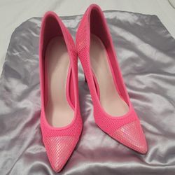 Kendall + Kylie Neon Pink Mesh High Heels Pumps