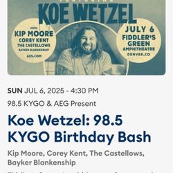 Great Deal On Great Seats For Koe Wetzel- KYGO Birthday Bash!