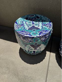 Ceramic indoor/outdoor patio stool