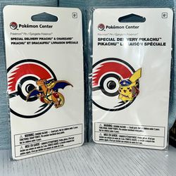 Special Delivery Pikachu & Pikachu/Charizard Pokemon Pin Set