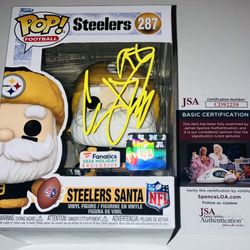 CASEY HAMPTON SIGNED AUTOGRAPH PITTSBURGH STEELERS SANTA FUNKO POP JSA COA RARE!