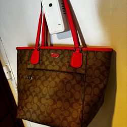 Signature Coach tote hot pink handbag logo purse y2k shopper rare shoulder bag 