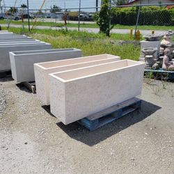 Concrete Large Rectangular Planters / Cement Backyard Patio Garden Planter Pots