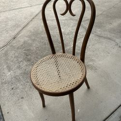 Vintage Bentwood Chair With New Woven Cane Seat 