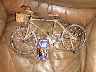 Vintage Metal Miniature Bicycle Wrapped In Yarn