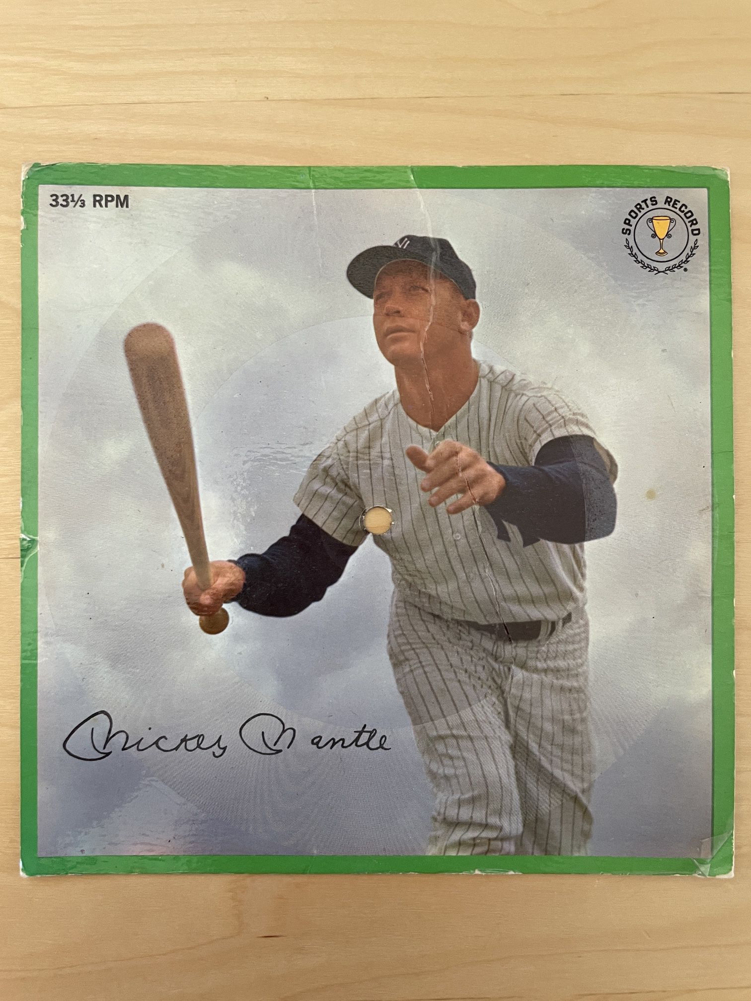 1962 Mickey Mantle 33 1/3 Record Card