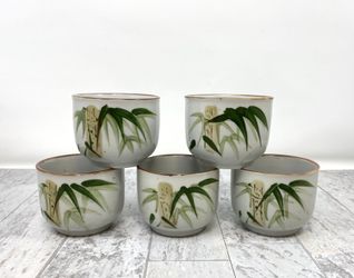 Set Of 5 Handgemalt Hand Painted Tea Coffee Cups