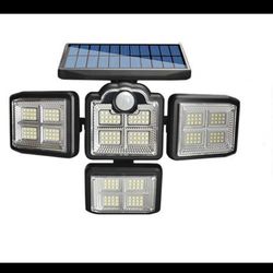 Durable solar motion sensor solar light solar, 198 LEDs, super bright water, heat, and frost resistant, rated IP65 waterproof. Features auto ON/OFF. I