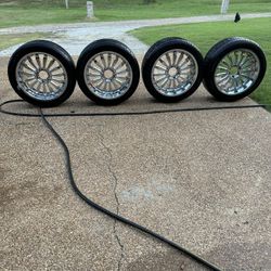 22 Inch Chrome Falken Rims With Tires