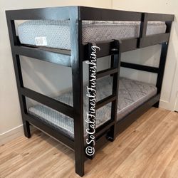 Black Twin Bunk Bed And Mattress 