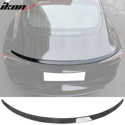 Fits 2024-2025 Tesla Model 3 OE Style Gloss Black Rear Trunk Spoiler Wing Lip ABS