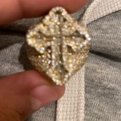 Cross Moissanite Ring