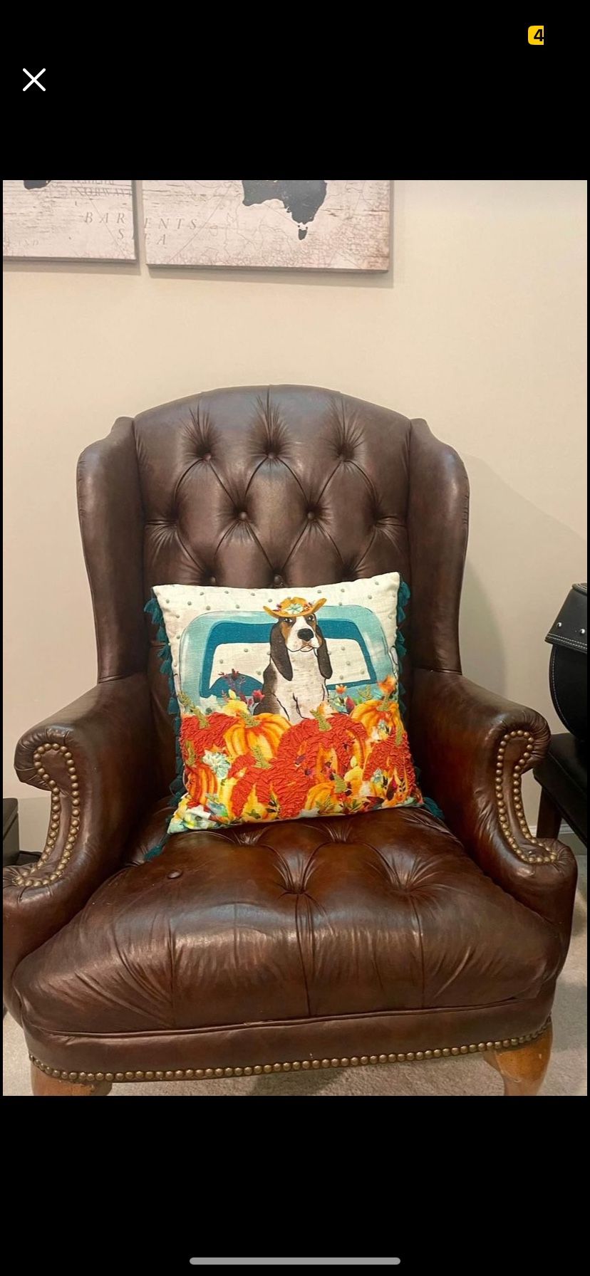 Vintage Wingback Leather Chair