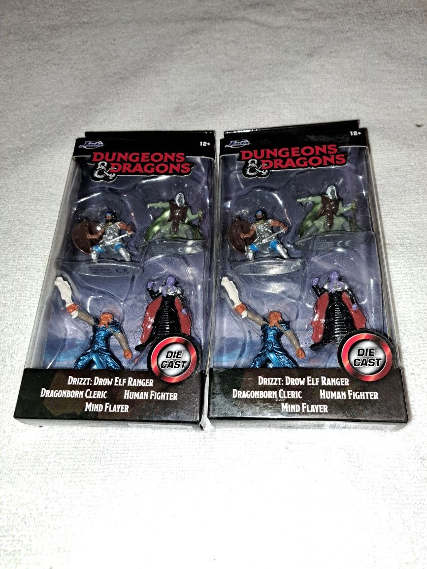 2 New Sets Of 4 Jada Dungeons And Dragons Nanofigs Collectables Toy Die-cast Figures Both For 1 Price
