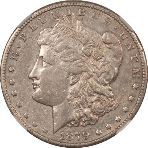 1879-CC $1 MORGAN DOLLAR，KEY-DATE, STRONG DETAILS, CARSON CITY!
