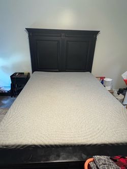 Queen bed frame with mattress