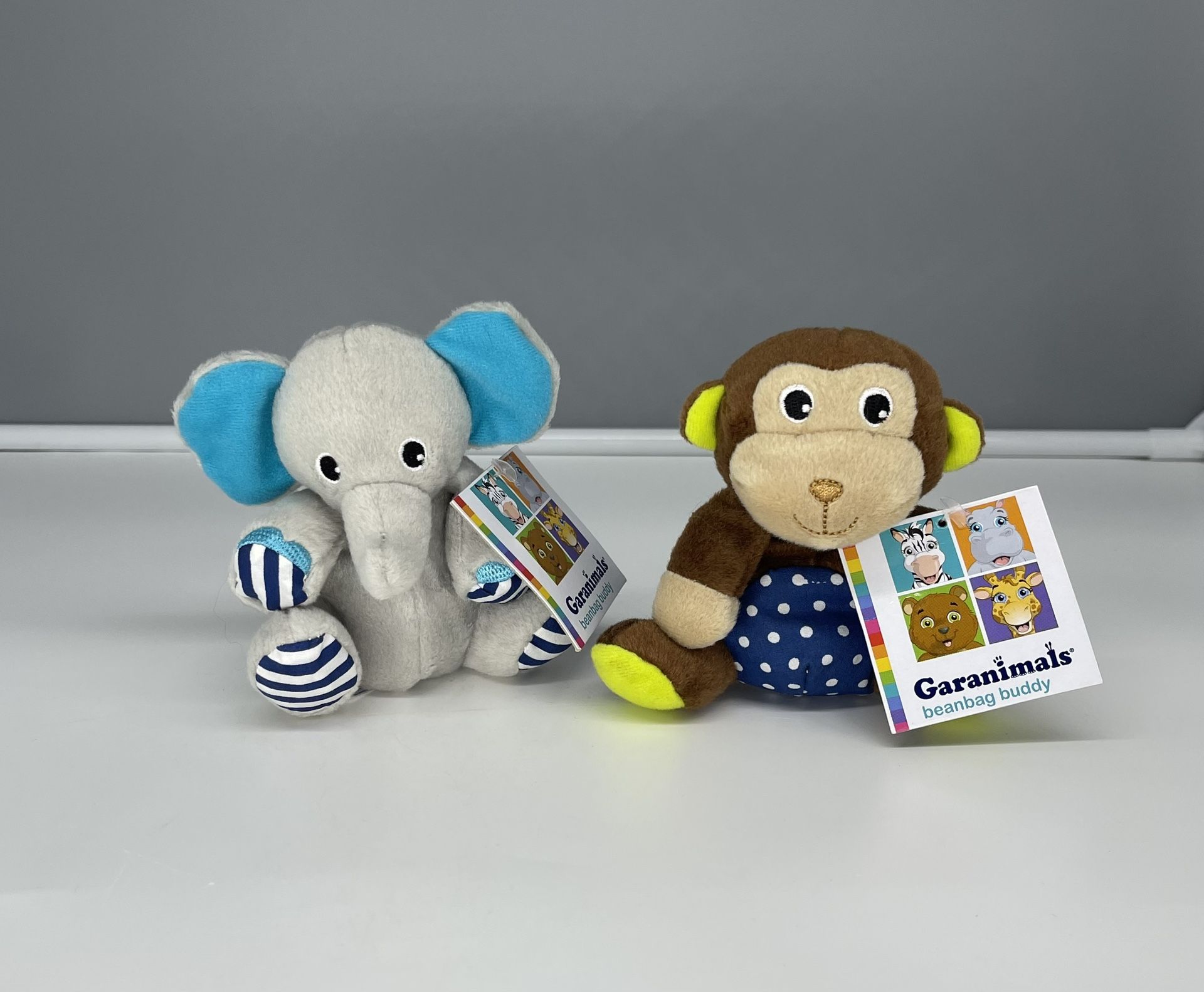 NWT Garanimals Elephant and Monkey Bean Bag Buddy Buddies 2012 - Retired