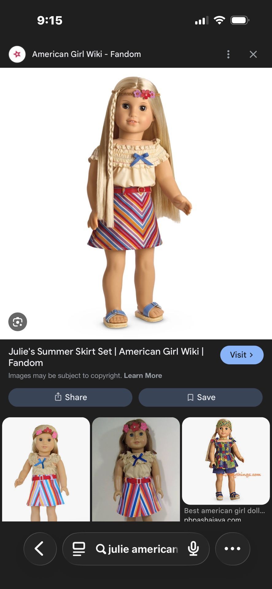 American Girl Doll Julie