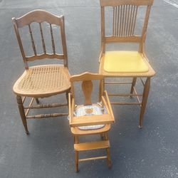 Vintage Wood Cane Chair (only One Left)