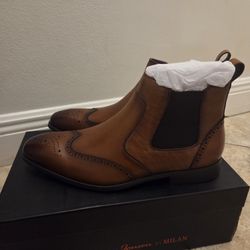 New Brown Leather Boots Size 11