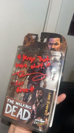 JSA COA Dave Fennoy signed Lee Everett Mcfarlane Acrion Figure The Walking Dead