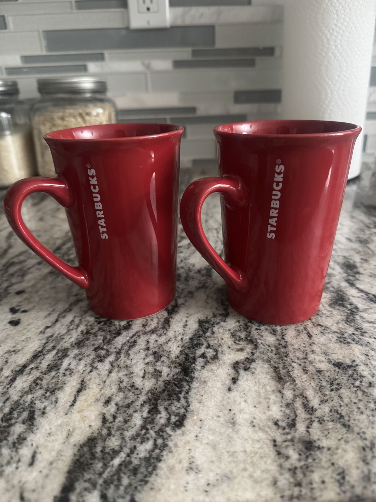 Matching Red Starbucks Mugs