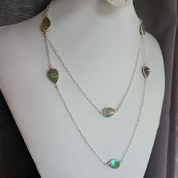 Gorgeous Abalone Shell Necklace About 28 In