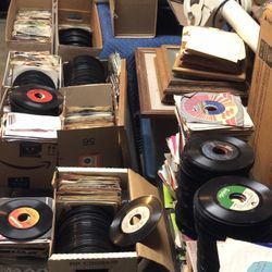 Thousands of 45s – 7 inch records. Oldies blues pop. Etc.