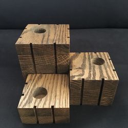 Wooden Block Handmade Candle Holder