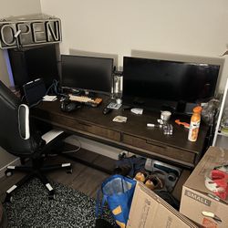 Devlin Mid-Century Solid Wood Writing Desk with Drawers 