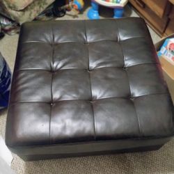Large Leather Ottoman