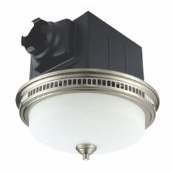 Lift Bridge Kitchen & Bath Decorative Brushed Nickel 110 CFM Ceiling Exhaust Fan with Light & Glass Globe