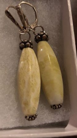 Jade earrings 925 sterling silver