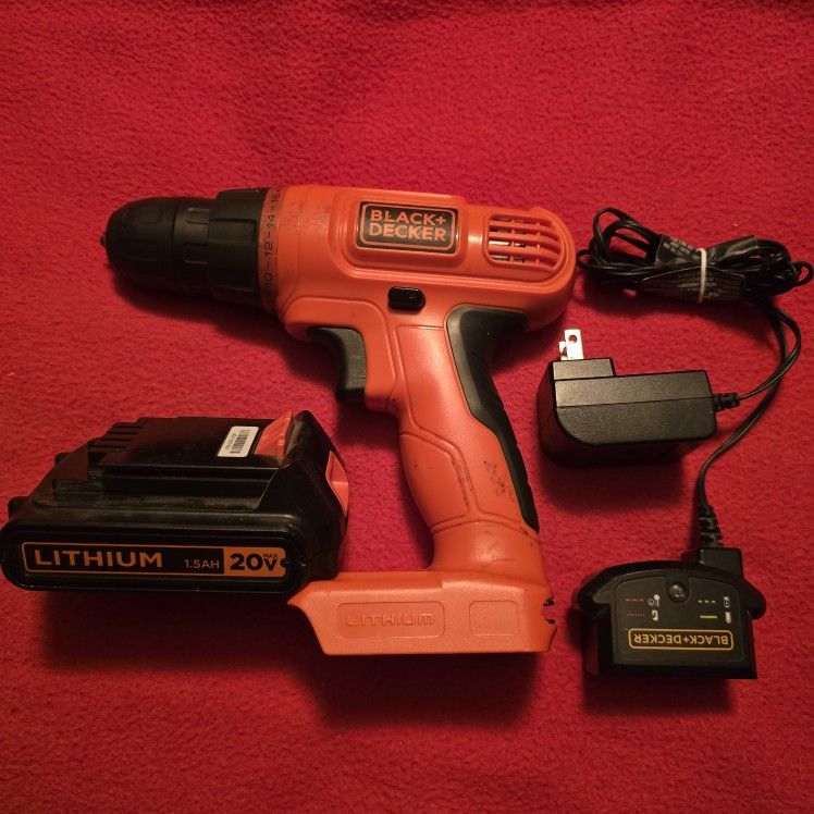 Black & Decker 20v Battery Cordless Drill Driver