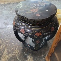 Asian Plant Pot Stand Wooden Old ?