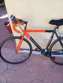 Road Bike Orange and Black Frame