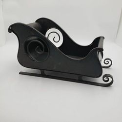 Large Black Metal Sleigh Christmas Decoration