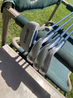 LH LEFT HAND RAM G-Force 4 pc golf club iron set 5-6-8-putter with range bag