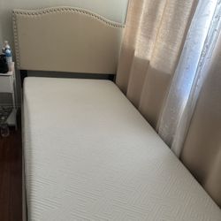 Wooden Twin bed + mattress